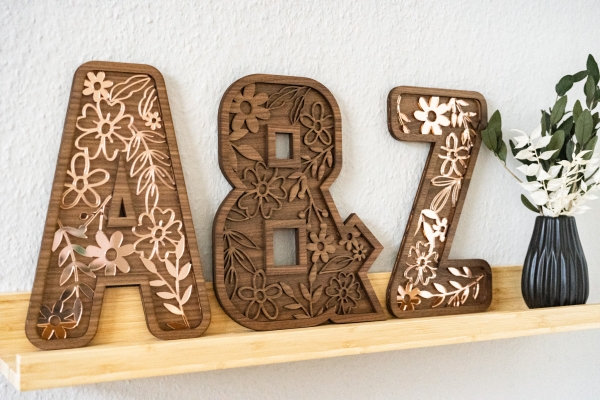 Buchstabe floral 3D